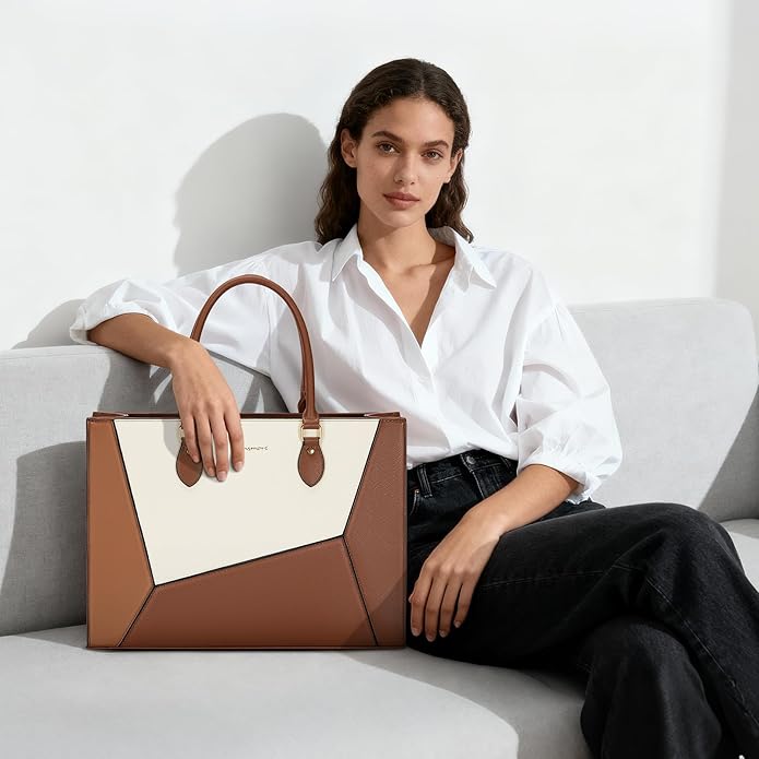 RAINSMORE Laptop Tote Bag for Women 15.6 Inch Large Women Work Bags Waterproof Business Office Teacher Bag Computer Briefcase