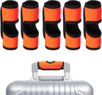 uxcell 5 Pcs Luggage Handle Wrap, Hollow Neoprene Handbag Grip Cover Protector Luggage Identifiers Suitcase Handle Wraps for Luggage Suitcase Travel Bags, Orange