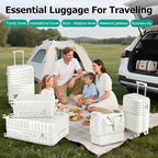 Joyway Luggage Sets 6 Piece with Detachable Spinner Wheels, Lightweight Hard Shell Travel Suitcse Set with TSA Lock (White, 6 Piece Set)