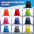 5-Pack Waterproof Drawstring Backpacks, Soccer-Texture Oxford Fabric, 16.9" × 13.8", Lightweight 0.20 lb Each, No Eyelets, Gym & Marathon Gear Sacks(Black)