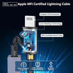 Rombica [Apple MFi Certified] iPhone Fast Car Charger, 52.5W USB-C PD&QC3.0 Car Power Cigarette Lighter USB Charger Adapter with 2Pack Lightning Braided Cable for iPhone 14 13 12 11 XS XR X 8 SE iPad