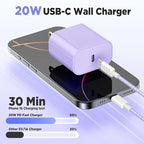 20W USB C Fast Charging for iPhone 17 Air/16/15 Pro Max,3Pack Colorful Mixed Charger Block with Braided Long USB C to C Cables (6/6/10ft) Compatible with iPhone16/15 Pro/15 Plus/iPad Pro