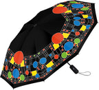 RainCaper Frank Lloyd Wright Windproof Auto Open Close 43” Coverage Folding Travel Umbrella with Matching Sleeve