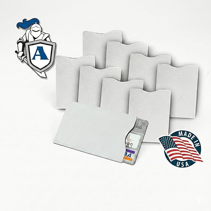 Semper Paratus Gear RFID Blocking Sleeves for Credit Cards - 10 Pack Credit Card Protector - Tyvek ArmorShield - Travel Wallet Security - Made in USA