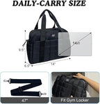 WOLT Small Gym Bag for Women, 14 inch Lightweight Gym Duffle Bag with Wet Compartment Quilted Tote for Sports Workout, Black