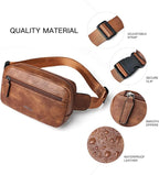 LATMAP 2L Fanny Packs Everywhere Belt Bag Small Fashion Crossbody Waist Pack Faux Leather Waterproof Sling Chest Bag For Women Trendy Brown