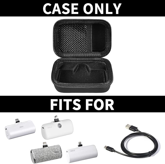 casmilee 【NOT Included Power Bank】 Portable Charger Case for iWalk/for Swyop/for Feob/for Charmast/for JEJILL/for LanLuk/for VEGER/for Taegila/for Kuulaa and More Small Charging Battery Pack, Black