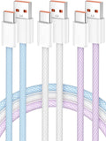 Senetem USB C Cable 6FT 3-Pack, USB A to USB Type C Charger Cord, 3A Fast Charging Compatible with iPhone 15 16 17 Pro, Samsung S24/S23 S22/Note 20/10, Car Play, Apple iPad Android Accessories