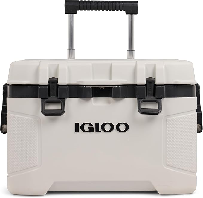 Igloo Trailmate 52Qt Wheeled Cooler, Insulated Hard Shell Ice Chest, Bone