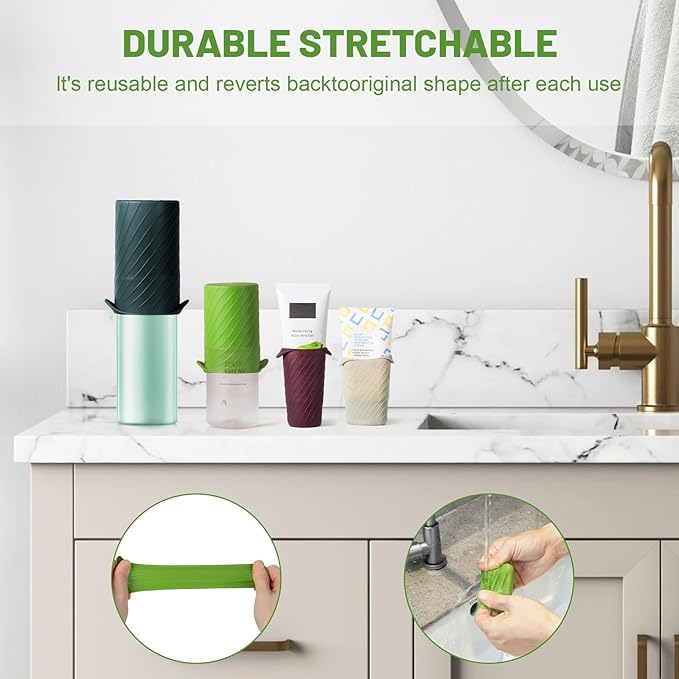 Mrsdry Bottle Covers for Travel, Leak Proofing, Travel Size Container Silicone toiletry sleeves, Leak Locks Travel Accessories for Shampoo Wash Body Bottles and other beauty and personal care(8pcs)