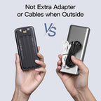 2026 2-Pack 10000mAh Portable Charger with Built in Cables, Travel Essential Battery Pack, 4 Outputs 2 Inputs Slim Power Bank with Cord Wires for iPhone 17/16/15/14, Samsung Galaxy S23/22, Pixel etc