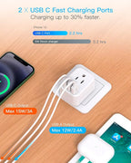HANYCONY South Africa Travel Plug Adapter, Type M Power Adapter with 2 AC Outlets 3 USB Ports(2 USB C) for US to South Africa Botswana Namibia India Nepal Bhutan Sri Lanka