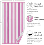 Bornbay Large Beach Towel Oversized - 40"X70" Big Cute Beach Towels, Extra Large Thick Pink Stripe Towels, XL Wide Fluffy Swimming Towel Oversize, Giant Mauve Stripe Cotton Pool Towel for Adults