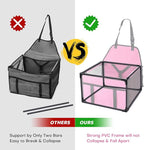 GENORTH Small Dog Car Seats for Small Dogs,Portable Puppy/Pet Car Booster Seat with Clip-On Leash and Mesh Window for Small Pet Up to 11 lbs