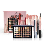 Pure Vie All-in-One Holiday Gift Makeup Set Cosmetic Essential Starter Bundle Include Eyeshadow Palette Lipstick Concealer Blush Mascara Foundation Face Powder - Makeup Kit for Women Full Kit