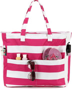 Bluboon Waterproof Beach Tote Pool Bags for Women Ladies Extra Large Carry On Bag With Wet Compartment for Weekender Travel