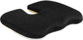 Gooo&Ma Office Chair Cushion - Air Fiber Seat Cushion for Tailbone Pain Relief, Breathable Cooling U-Shape Desk Chair Pad for Car & Gaming, Ergonomic Memory Foam Alternative Washable(Black)