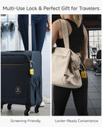 LUGGEX TSA Locks for Luggage, Suitcase Locks TSA Approved, Luggage Locks, Ease of Use & Durable(Silver Cable,4 Pack)