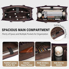 RAINSMORE Laptop Bag for Women 15.6 Inch Work Tote Bag with Detachable Strap & Bow Professional Laptop Tote with Cup Holder