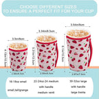 KJQJLY 3 Pack Reusable Iced Coffee Sleeves for Iced Coffee Cups or Drinks Reusable Neoprene Insulated Sleeves for Hot and Cold Drinks from Starbucks, Dunkin, And More (Strawberry)