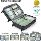 Veken 8 Set Packing Cubes for Travel Essentials, Suitcase Organizer Bags in 4 Sizes, Carry-On Luggage Accessories with Large Laundry & Hanging Toiletry Bag, Must-Have for Airplane, Road Trip & Camping