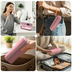 Hard Carrying Case for medicube Booster Pro 6-in-1 Real Glass Glow Beauty Massager, Shockproof EVA Storage Organizer with Mesh Pocket, Portable Travel Case, Pink