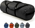 175L Extreme Duffel Bag, Heavy-Duty Gear Bag, 1050D Tuff Cloth, Diamond Ripstop, Reinforced Stitching - Black (18” x 42")