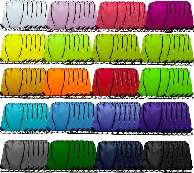 Drawstring Backpack Bags Sports Sackpack Bulk Cinch Gym Bag For Women Men Outdoor Sports Backpack Multicolor(120Pcs,20 Colors)