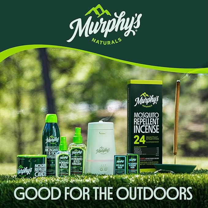Murphy's Naturals Mosquito Repellent Balm for Outdoor Patio, Hiking, Camping, Plant-Based with Cedarwood, Lemongrass & Rosemary, 2 oz
