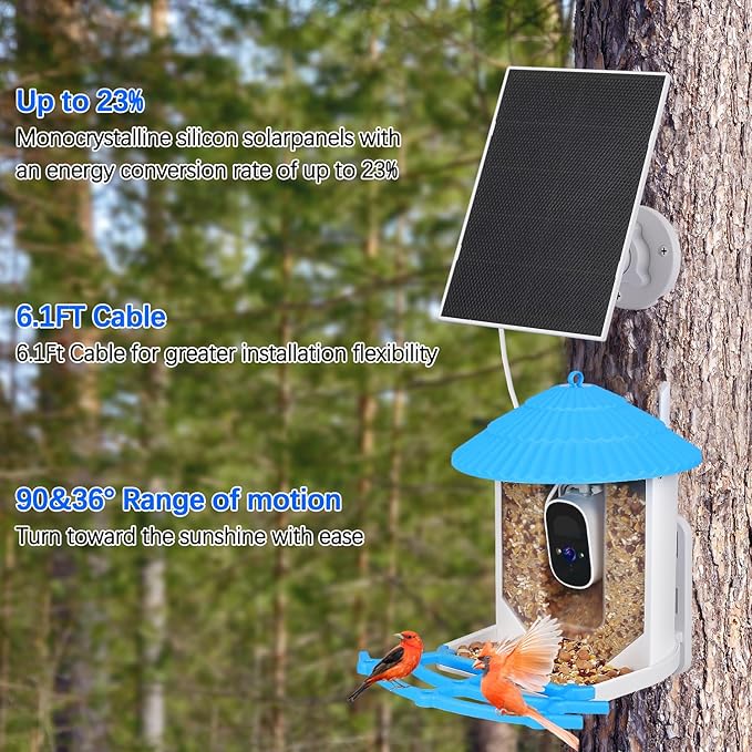 4W Solar Panels for Smart Security Camera, 2-Pack Solar Panels with Micro USB & USB-C Port for DC 5V Outdoor Rechargeable Battery Camera, IP65 Waterproof, 360° Adjustable Security Mount, White