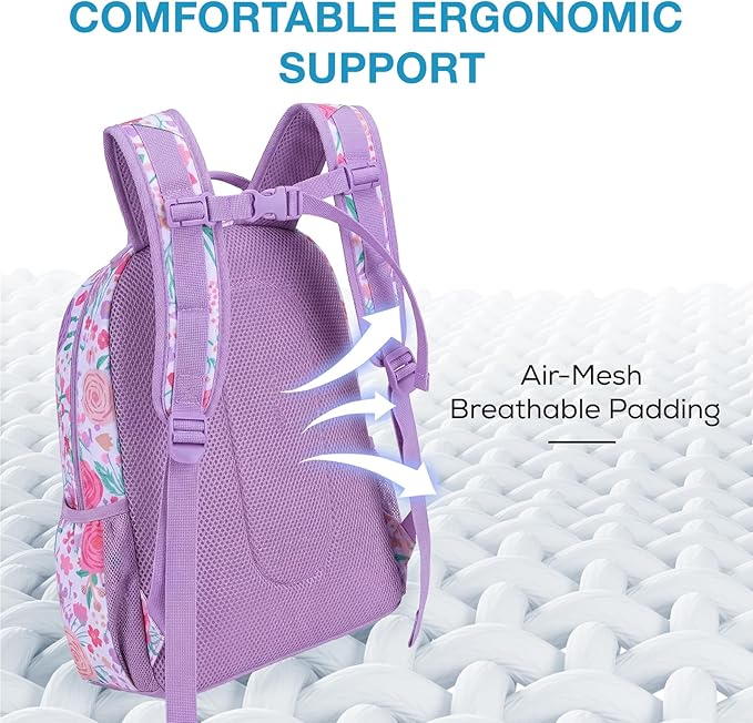 mommore Kids Backpack for Boys Girls 4-8 Kindergarten Elementary School Backpack with Lunch Box - 15” H Fit Folder