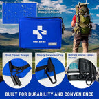 300 Piece First Aid Kit, Compact Waterproof First Aid Bag with 9 Organized Compartments, Portable Emergency Supplies Kit for Outdoor, Camping, Hiking, Car, Home, Travel, Office