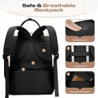 Maelstrom Travel Backpack for Women Men,Laptop Backpack Fits 15.6-17.3 Inch Laptop, Nurse/Work Bag with Insulated Lunch Box (Black-beige)