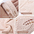 WantGor Crochet Bags, Beach Mesh Tote Bag Womens Shoulder Shopping Handbag Casual Travel Totes Bag Foldable Hobo Bags