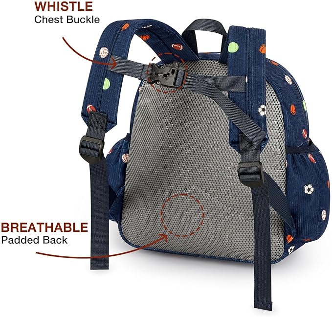 STEAMEDBUN Corduroy Toddler Backpack for Boys 2-4: Kids backpack for Boys Girls - 12 inch Preschool Kindergarten Backpacks