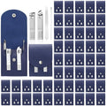 Geosar 50 Set Travel Manicure Kit Bulk Professional Nail Clippers Pedicure Nail Care Tools Grooming Stainless Steel Set with Portable Travel Case, Gift for Christmas Men Women(Navy Blue)