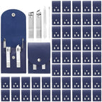 Geosar 50 Set Travel Manicure Kit Bulk Professional Nail Clippers Pedicure Nail Care Tools Grooming Stainless Steel Set with Portable Travel Case, Gift for Christmas Men Women(Navy Blue)