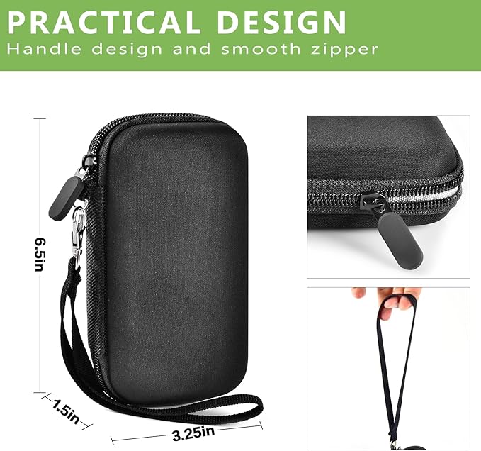 Charger Battery Pack Case Compatible with Apple MagSafe/for Baseus/for Belkin/for INIU, Holder for Anker 633/622/621/321 MagSafe Magnetic Power Bank for iPhone 15, Storage with Strap - Black