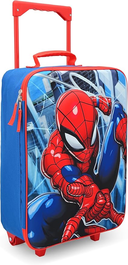 Fast Forward Spiderman Boys 16" Soft Luggage - Cute & Durable Carry-On Suitcase for Travel 16X12X5