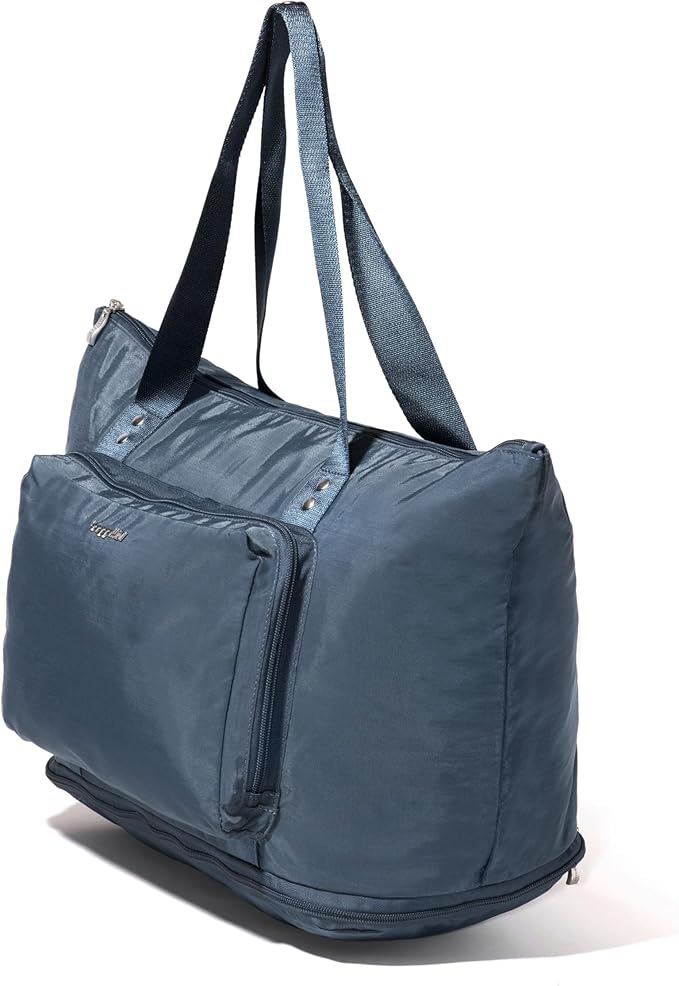 Baggallini Carryall Expandable Lightweight Travel Tote 22" Packable Folding Compact Nylon Washable Weekender w/Luggage Sleeve