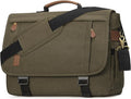 RAINSMORE Messenger Bag for Men 17-17.3 Inch Laptop Bag Water-resistant Canvas Computer Shoulder Bag Office Work Briefcase Large Casual Satchel Bags for Men Bookbag for College, OliveDrab