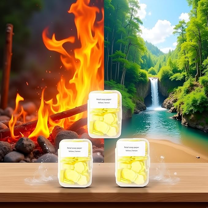 300pcs Portable Hand Washing Soap Sheets, Scented Mini Soap Sheets, Paper Soap for Travel,Disposable Soluble Soap for Outdoor Travel, Camping, Hiking