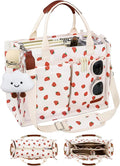 BESBESME Canvas Tote Bag for Women with Zipper & Compartments– Large Work & College Laptop Tote Crossbody Shoulder Bag