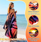 FuWeave 6 Pcs 72 x 36 Microfiber Oversized Beach Towels Large Absorbent Thin Compact Lightweight Sand Free Quick Dry Towels Pack for Travel Pool Yoga Gym Sports Beach Accessories(Coconut Trees)