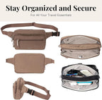 Baggallini Securtex Anti-theft Belt Bag 8.8"x5.5" Crossbody Fanny Pack for Women RFID Wallet Locking Zipper Travel Purse