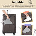 Lightweight Expandable Softside Luggage Sets 3 Piece, Large Capacity Travel Suitcase with Spinner Wheel, TSA Lock, Easy Access Design and Adjustable Telescoping Handle (Brown)