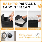 HiPetpy Dog Car Seat 6" Elevated Memory Foam Booster Seat for Small Medium Dogs Under 35 lbs with Pet Blanket, Washable Pet Car Seat with Safety Leash, Anti-Slip Base and Storage Pockets