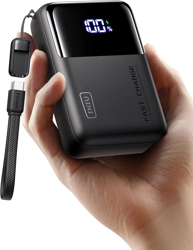 INIU 100W Power Bank, Mini Size 25000mAh High Capacity Laptop Portable Charger, USB C in&Out Tablet Powerbank, Smart Digital Display Phone Charger for iPhone 17 16 15, Samsung, iPad, MacBook, Laptop