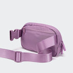 Pander Two Way Zipper Fanny Pack Nylon Everywhere Belt Bag for Women, Water Repellent Waist Packs, Crossbody Bags with Adjustable Strap (Light Purple).