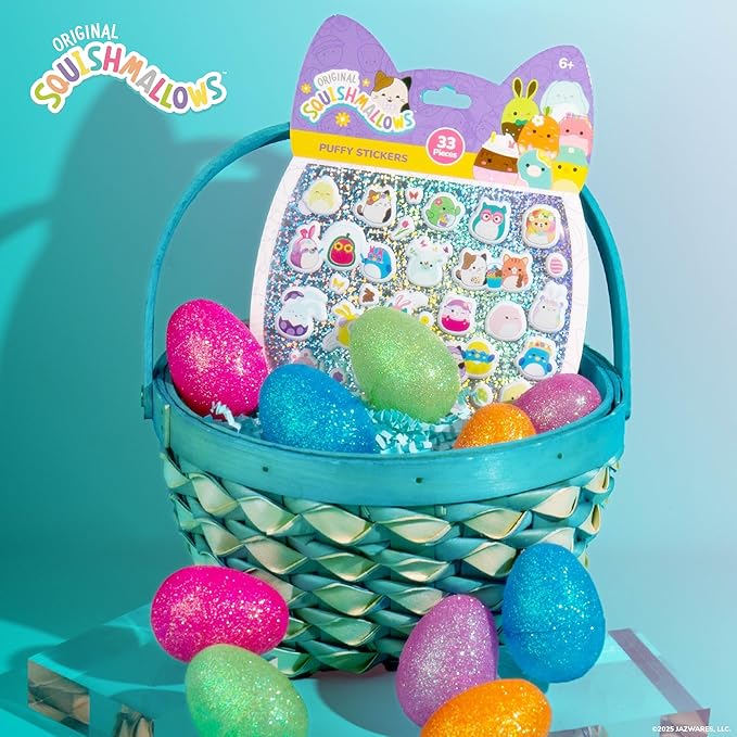 Original Squishmallows Puffy Stickers, 33 Stationery Stickers, Spring Theme